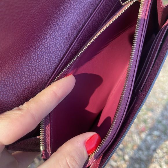 Louis Vuitton LV Monogram Empreinte Leather Sarah Long Wallet Purple - Picture 13 of 14